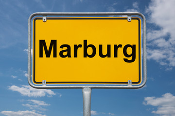 Fototapeta premium Ortstafel Marburg