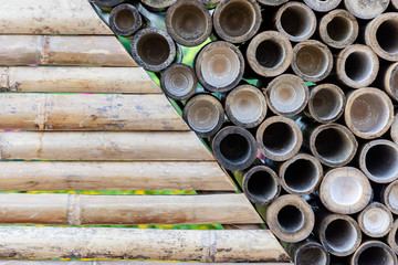 Bamboo wall background and bamboo pipe