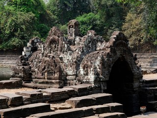 Fototapeta na wymiar Neak Pean Royal Reservoirs, Siem Reap Province, Angkor's Temple Complex Site listed as World Heritage by Unesco in 1192, built in by King Jayavarman VII at 12th Century, Cambodia