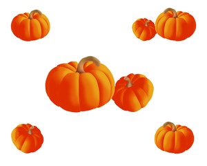 Pattern with farm orange pumpkins