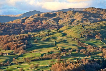 Rolling hills in the Lake District National Park.