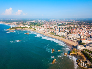 Biarritz aerial panoramic view, France