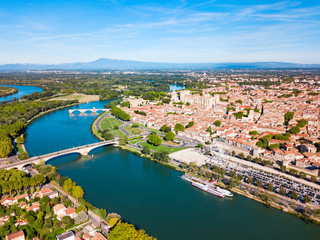 Avignon city aerial view, France