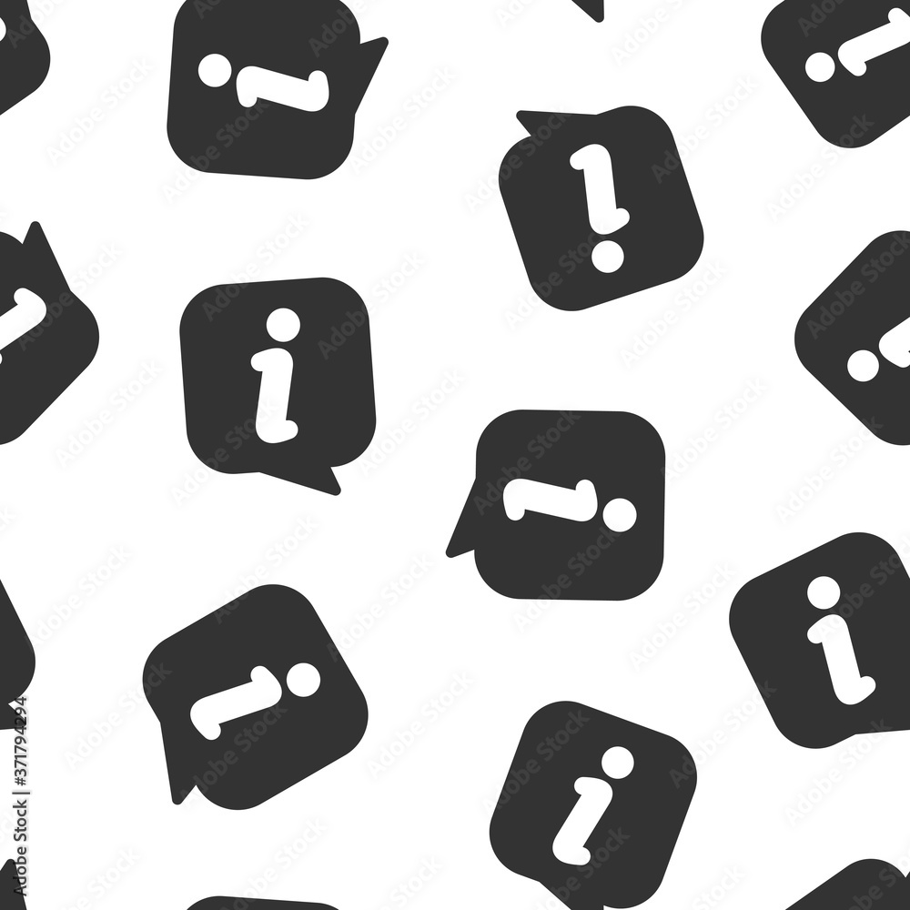 Poster information icon in flat style. faq help vector illustration on white isolated background. helpdesk 