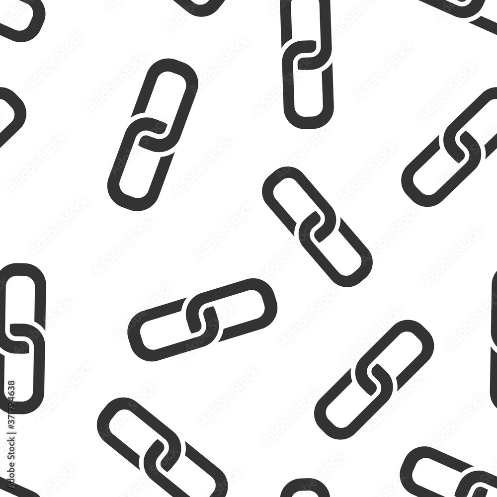 Poster chain icon in flat style. network hyperlink vector illustration on white isolated background. attach