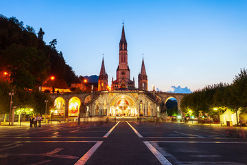 Fototapeta na wymiar Sanctuary Our Lady Church, Lourdes