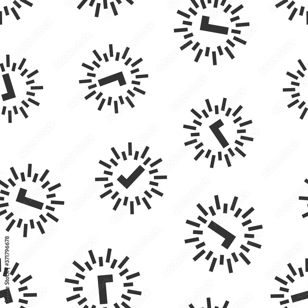 Poster check mark sign icon in flat style. confirm button vector illustration on white isolated background.