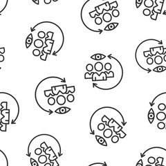 People surveillance icon in flat style. Search human vector illustration on white background. Partnership seamless pattern business concept.