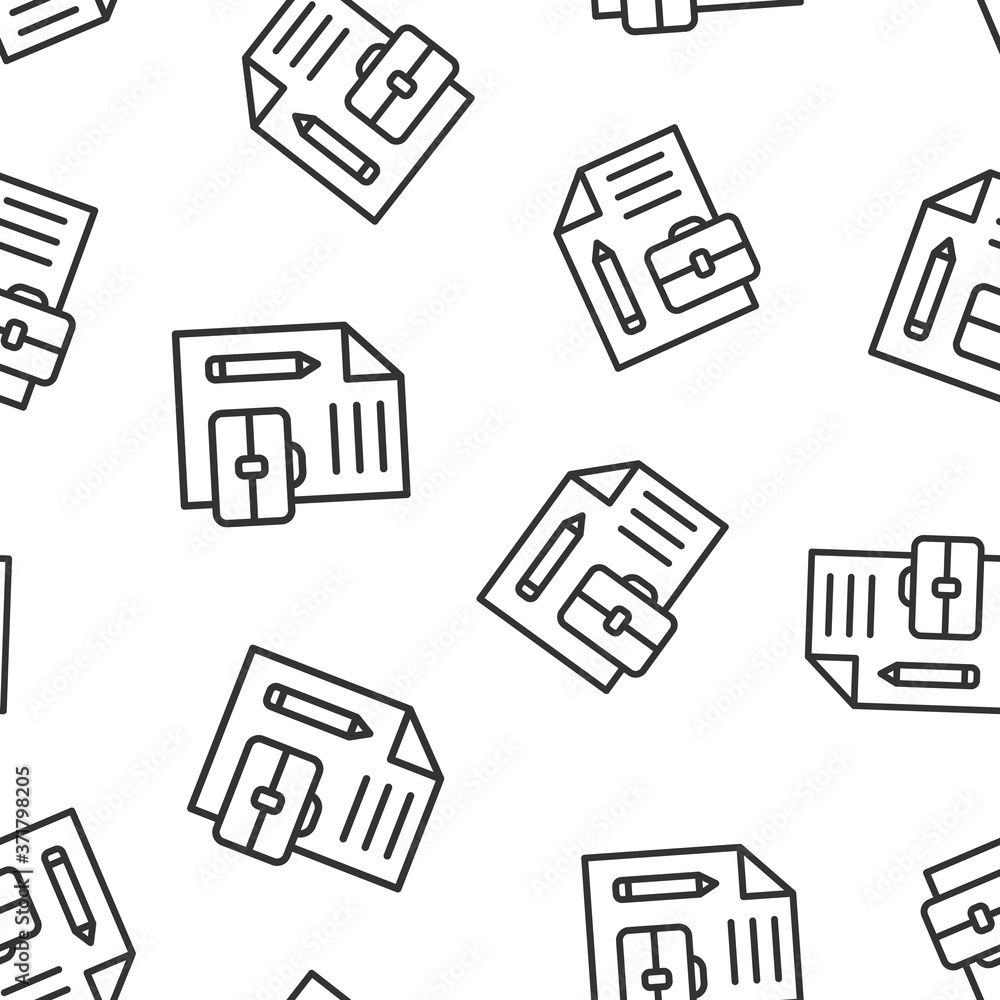 Aufkleber document note with pen icon in flat style. paper sheet pencil and briefcase vector illustration on w