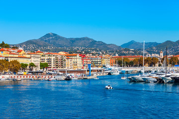 Fototapeta na wymiar Nice port with boats, France