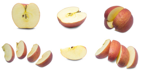 Apple withered many shapes on a white background,with clipping path