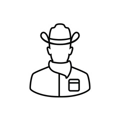 Cowboy thin icon isolated on white background, simple line icon for your work.