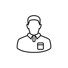 man thin icon isolated on white background, simple line icon for your work.