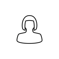 Woman thin icon isolated on white background, simple line icon for your work.