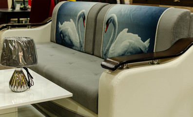 sofa swan print