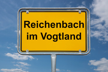 Ortstafel Reichenbach im Vogtland