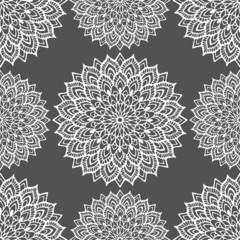 seamless pattern, abstraction in monochrome colors, mandala, ornament for wallpaper and fabric, wrapping paper, background for different designs