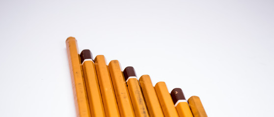 row of pencils