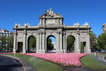 Alcala Gate (Puerta de Alcala) - Beautiful Monument in the Independence Square in Madrid, Spain.