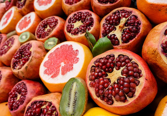 Fruit counter in the market