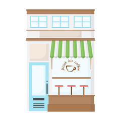 Coffee shop on the ground floor of the house.