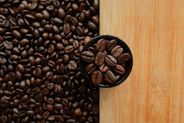Coffee beans in the cup