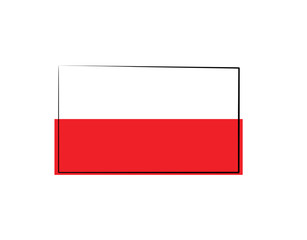Poland Flag on white background in vector illustration