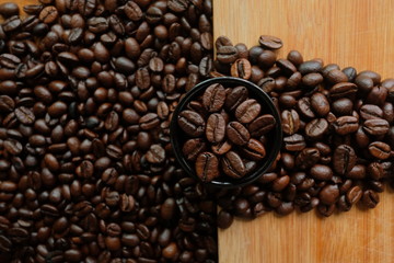 Coffee beans in the cup