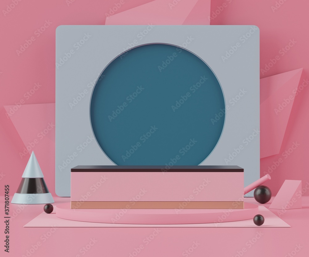 Aufkleber 3d abstract background of empty podium display for products and cosmetic presentation and mock up. p