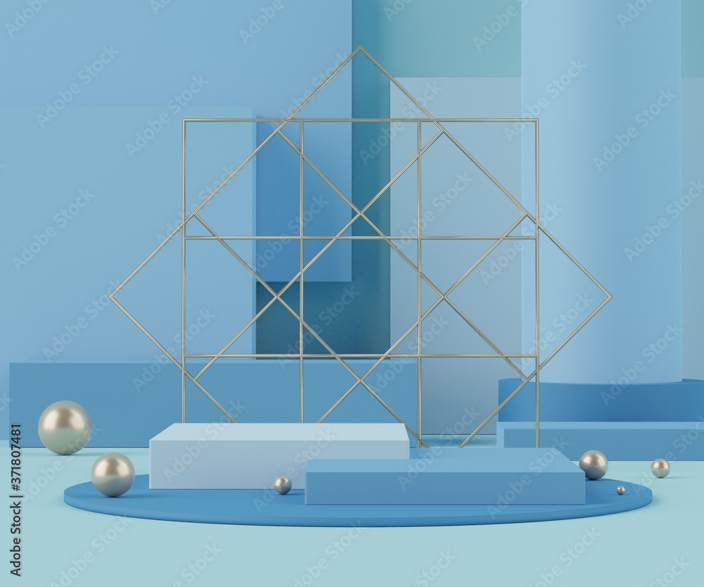 Poster 3d abstract background of empty podium display for products and cosmetic presentation and mock up. b