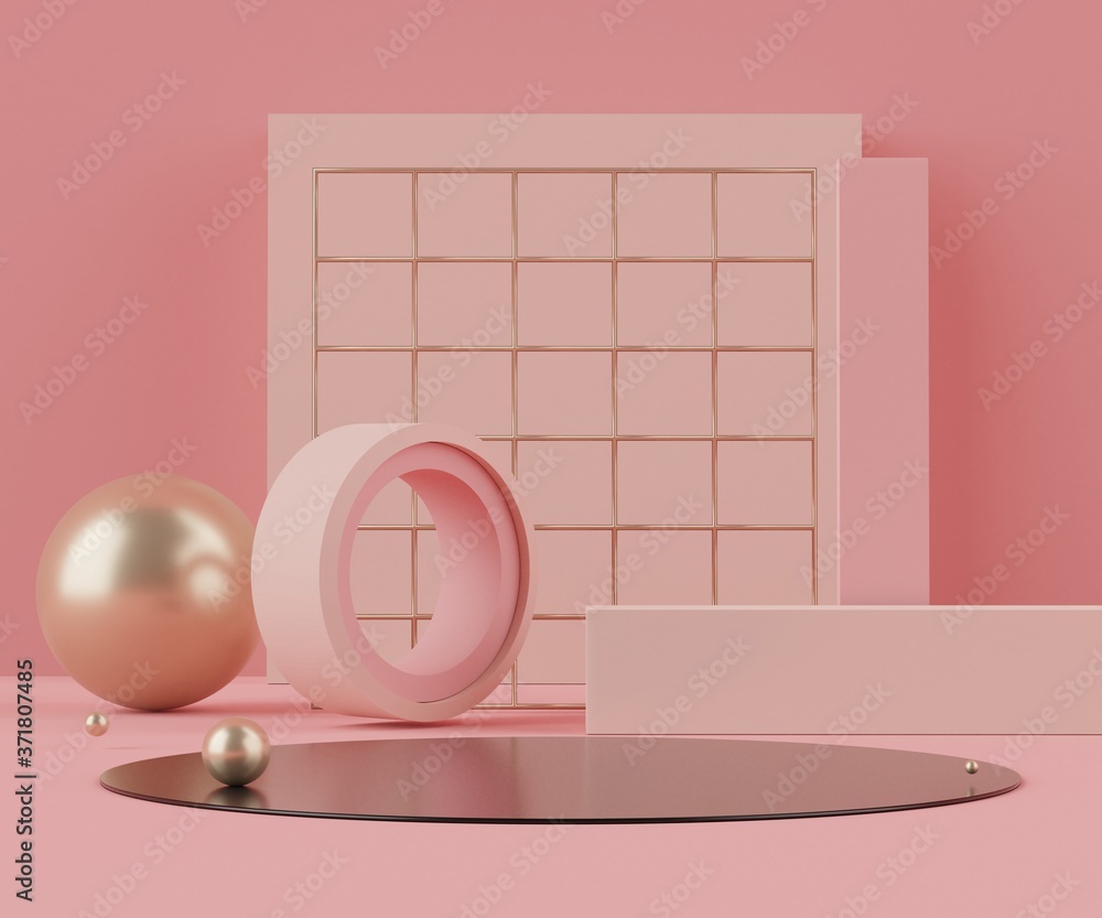 Aufkleber 3d abstract background of empty podium display for products and cosmetic presentation and mock up. p