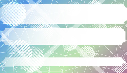 Decorative background with triangles, line, circle, space for text. Bright background for poster, banner, flyer. Vector illustration. Creative gradient color.