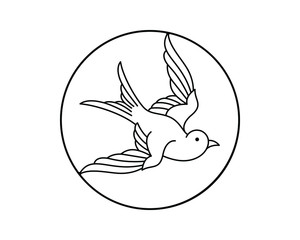 Flying swallow monoline logo image
