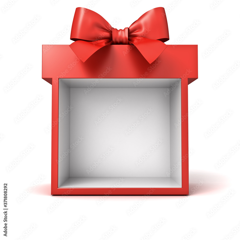 Aufkleber Blank display present box showcase or gift box mock up isolated on white background with shadow 3D rendering
