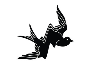 Distorted swallow silhouette logo image