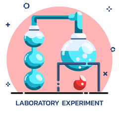 Science chemical experiment flat style.
