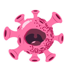 Funny and cute virus, bacteria, germ cartoon character. Microbe and pathogen microorganism isolated on white background.