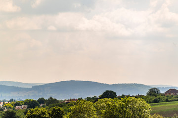 Cotswolds scenery and agricultural landscape England UK