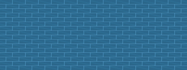 Blue brick wall background texture, architecture home interior wallpaper vector illustration graphic design pattern seamless 