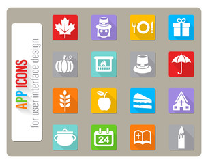 thanksgiving day icon set