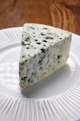 Cheese collection, piece of danish blue cheese with blue mold