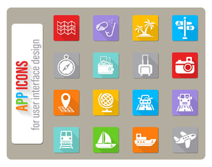 travel icon set