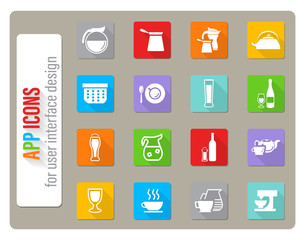 utensils for beverages icon set