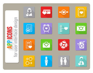 valentine day icon set