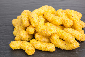 heap of spicy peanut puffs