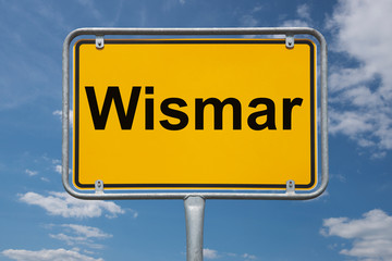 Fototapeta premium Ortstafel Wismar