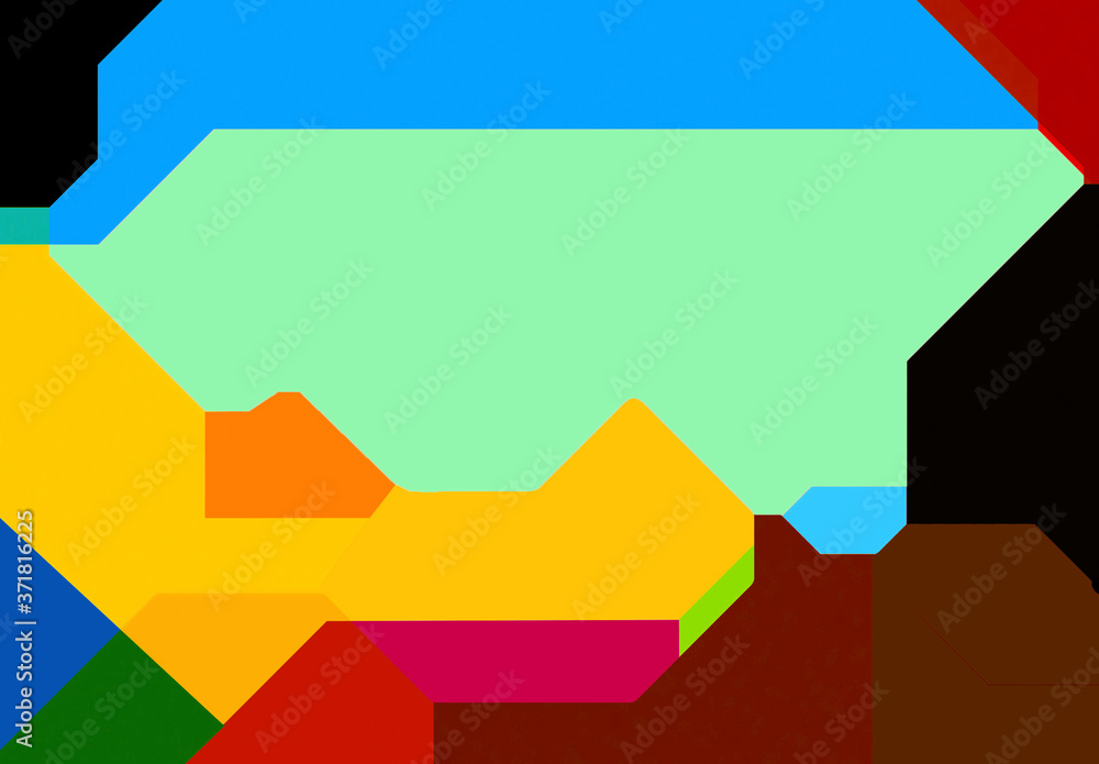 Poster minimalist multicolor abstract design with shape outlines