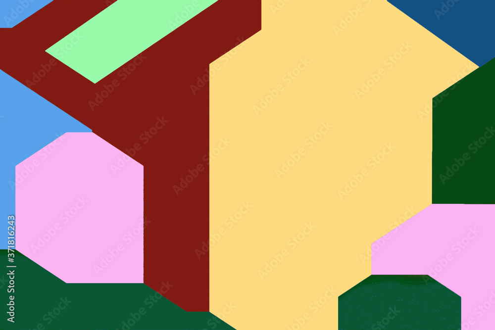 Poster minimalist multicolor abstract design pattern with outlines of shapes