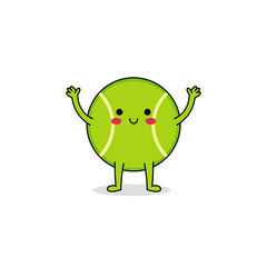 Cute tennis ball cartoon character