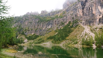 Fototapeta na wymiar lake in the mountains. Italian alps